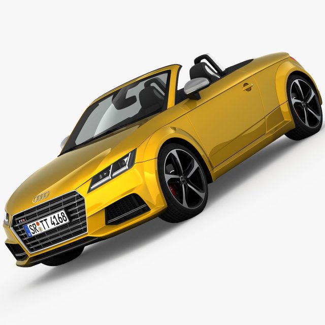 audi tts roadster 2015 detailed interior 3D Model .c4d .max .obj .3ds .fbx .stl .blend 