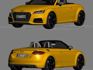 audi tts roadster 2015 detailed interior 3D Model