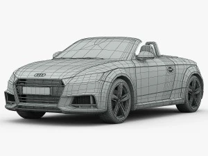 audi tts roadster 2015 detailed interior 3D Model