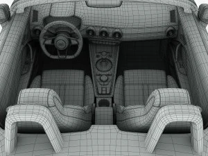 audi tts roadster 2015 detailed interior 3D Model