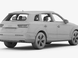 audi q7 2016 detailed interior 3D Model