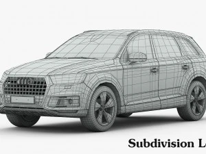 audi q7 2016 detailed interior 3D Model
