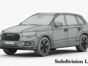 audi q7 2016 detailed interior 3D Model