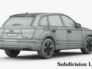 audi q7 2016 detailed interior 3Dモデル