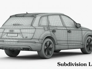 audi q7 2016 detailed interior 3D Model