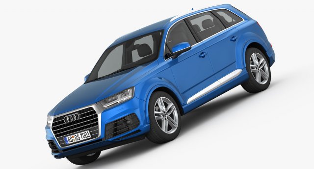 audi q7 s-line 2016 detailed interior 3D Model .c4d .max .obj .3ds .fbx .stl .blend 