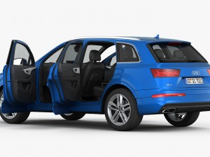audi q7 s-line 2016 detailed interior 3D Model