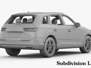 audi q7 s-line 2016 detailed interior 3D Model