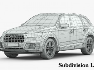 audi q7 s-line 2016 detailed interior 3D Model