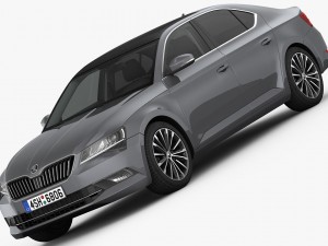 skoda superb 2016 detailed interior 3D Model