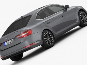skoda superb 2016 detailed interior 3D-Modell