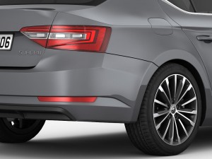 skoda superb 2016 detailed interior 3D-Modell