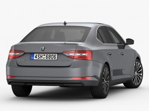 skoda superb 2016 detailed interior 3D-Modell