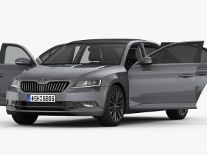 skoda superb 2016 detailed interior 3D-Modell