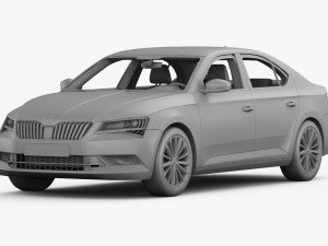 skoda superb 2016 detailed interior 3D-Modell