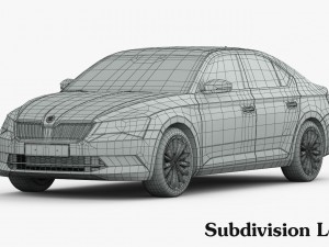 skoda superb 2016 detailed interior 3D-Modell