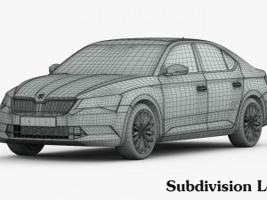 skoda superb 2016 detailed interior 3D-Modell