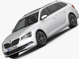 Skoda superb kombi 2016 detaylı i&ccedil; mekan 3D Model