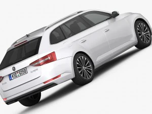 Skoda superb kombi 2016 detailed interior 3D Model
