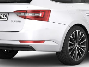 Skoda superb kombi 2016 detailed interior 3D Model