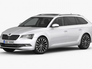 Skoda superb kombi 2016 detailed interior Model 3D