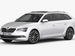 Skoda superb kombi 2016 detailed interior 3D Model