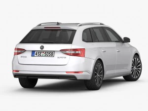 Skoda superb kombi 2016 detailed interior 3D Model