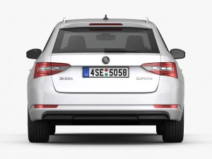 Skoda superb kombi 2016 detailed interior 3D Model
