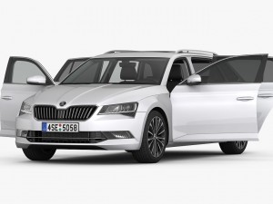 Skoda superb kombi 2016 detailed interior Model 3D