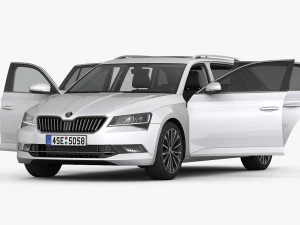 Skoda superb kombi 2016 detailed interior 3D Model
