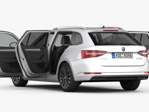 Skoda superb kombi 2016 detailed interior Model 3D
