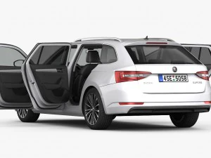 Skoda superb kombi 2016 detailed interior 3D Model