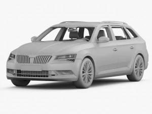 Skoda superb kombi 2016 detailed interior 3D Model