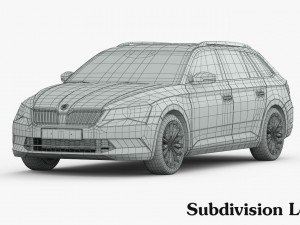 Skoda superb kombi 2016 detailed interior Model 3D