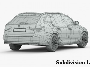 Skoda superb kombi 2016 detailed interior Model 3D