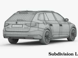 Skoda superb kombi 2016 detailed interior Model 3D