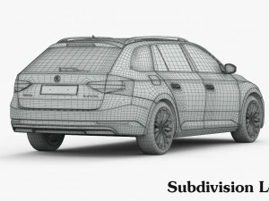 Skoda superb kombi 2016 detailed interior 3D Model