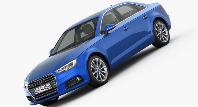 audi a4 2016 detailed interior 3D Модель .c4d .max .obj .3ds .fbx .stl .blend 