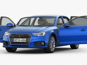 audi a4 2016 detailed interior 3D Model