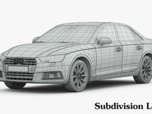 audi a4 2016 detailed interior 3D Model