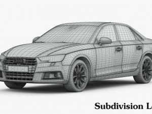 audi a4 2016 detailed interior 3D Модель