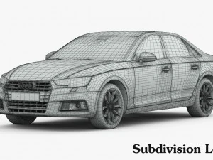 audi a4 2016 detailed interior 3D Model