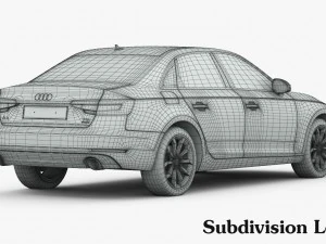 audi a4 2016 detailed interior 3D Model