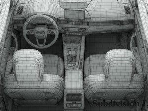 audi a4 2016 detailed interior 3D Модель