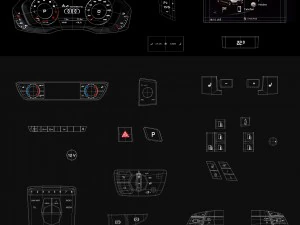 audi a4 avant 2016 detailed interior 3D Model