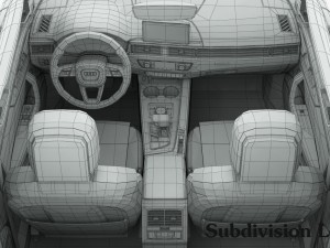 audi a4 avant 2016 detailed interior 3D Model