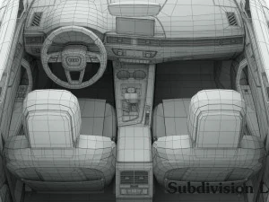 audi a4 avant 2016 detailed interior 3D Model