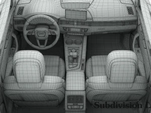 audi a4 avant 2016 detailed interior 3D Model