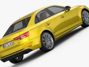 audi a4 s-line 2016 detailed interior Modèle 3D