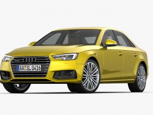 audi a4 s-line 2016 detailed interior Modèle 3D